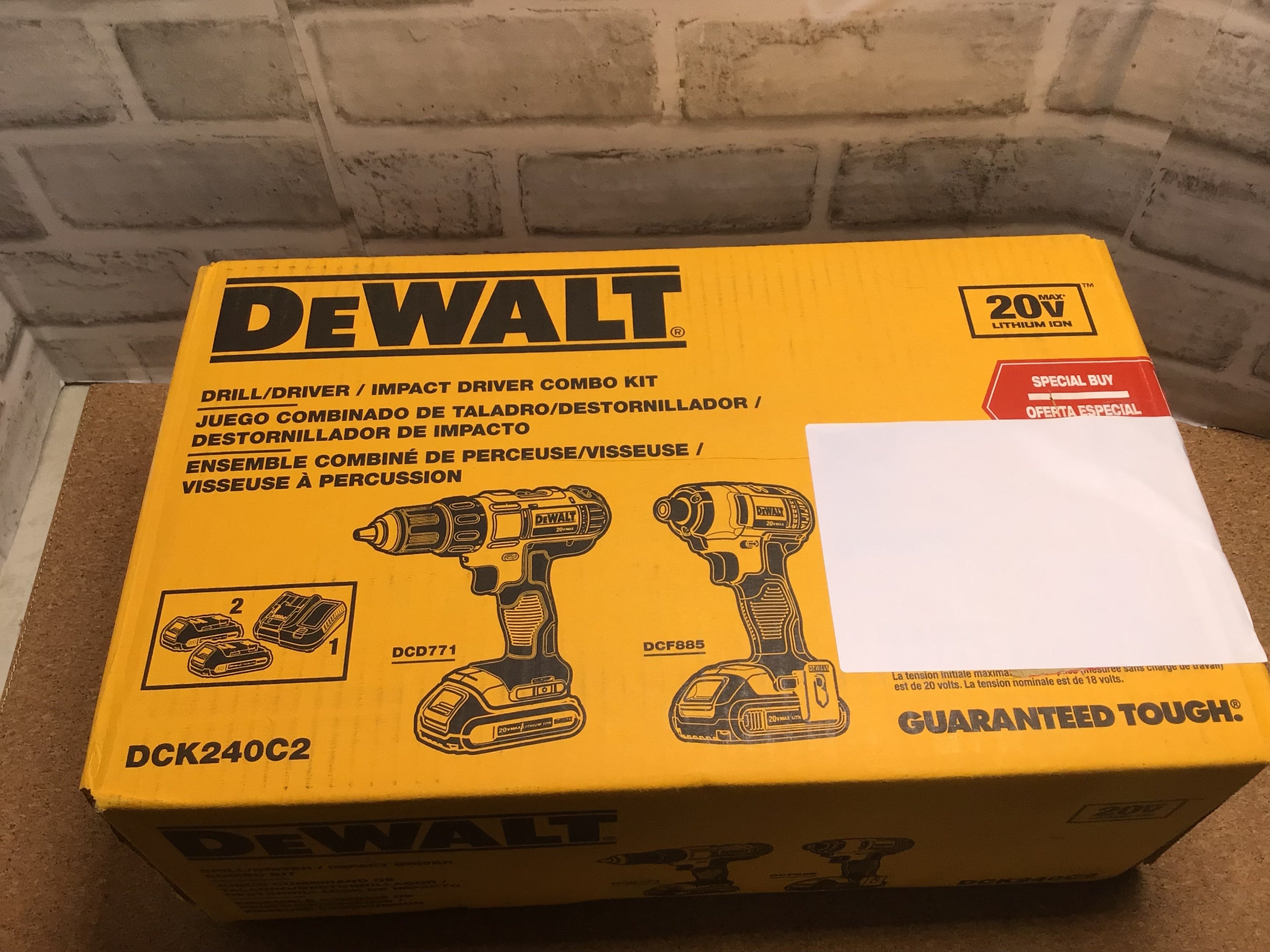 DEWALT 20V Max Cordless Drill Combo Kit, 2-Tool (DCK240C2),Drill Driver (7919574647022)